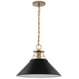 Outpost - 1 Light - Large Pendant - Matte Black with Burnished Brass