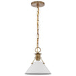 Outpost - 1 Light - Large Pendant - Matte White with Burnished Brass