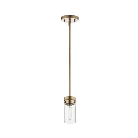 Intersection - 1 Light - Mini Pendant - Burnished Brass with Clear Glass