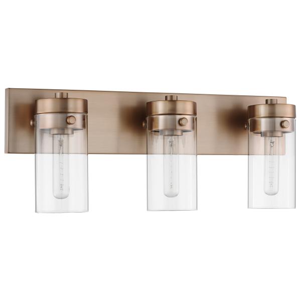 Intersection - 3 Light - Vanity - Burnished Brass with Clear Glass