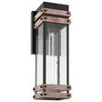 Homestead - 1 Light - Large Wall Lantern - Matte Black & Wood Finish with Clear Seeded Glass