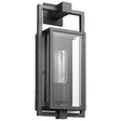 Exhibit - 1 Light - Small Wall Lantern - Matte Black Finish with Clear Beveled Glass