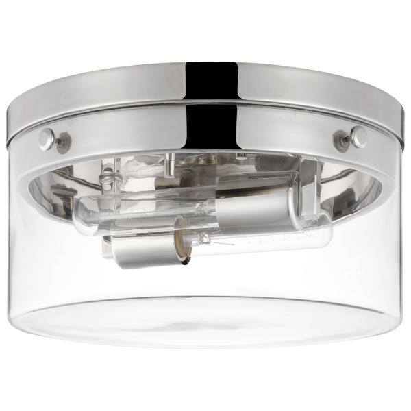 Intersection - Medium Flush Mount Fixture - Polished Nickel with Clear Glass