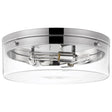 Intersection - Large Flush Mount Fixture - Polished Nickel with Clear Glass