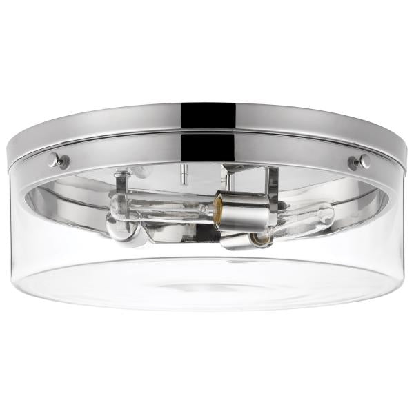 Intersection - Large Flush Mount Fixture - Polished Nickel with Clear Glass