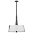 Flynn - 3 Light Pendant - Medium Base - 60 Watt - Black Finish - White Textile Shade