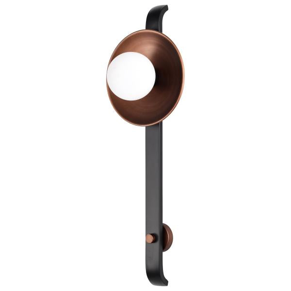 Colby 1 Light Wall Sconce - Matte Black and Antique Copper Finish