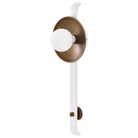 Colby 1 Light Wall Sconce - White and Natural Brass Finish