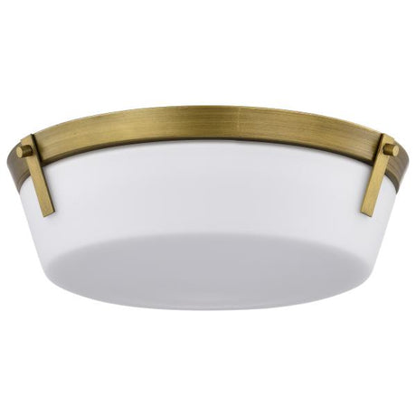 Rowen 3 Light Flush Mount - Natural Brass Finish - Etched White Glass