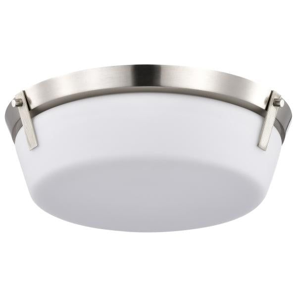 Rowen 3 Light Flush Mount - Brushed Nickel Finish - Etched White Glass