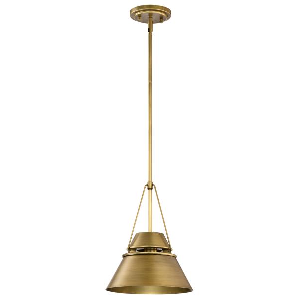 Adina 1 Light Small Pendant - Natural Brass Finish