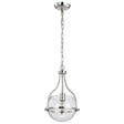 Amado 1 Light Pendant - 10 Inches - Polished Nickel Finish - Clear Glass