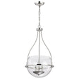 Amado 3 Light Pendant - 14 Inches - Polished Nickel Finish - Clear Glass