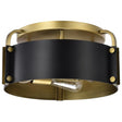 Altos 3 Light Semi Flush - 14 Inches - Matte Black and Natural Brass Finish