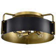 Altos 4 Light Semi Flush - Matte Black and Natural Brass Finish