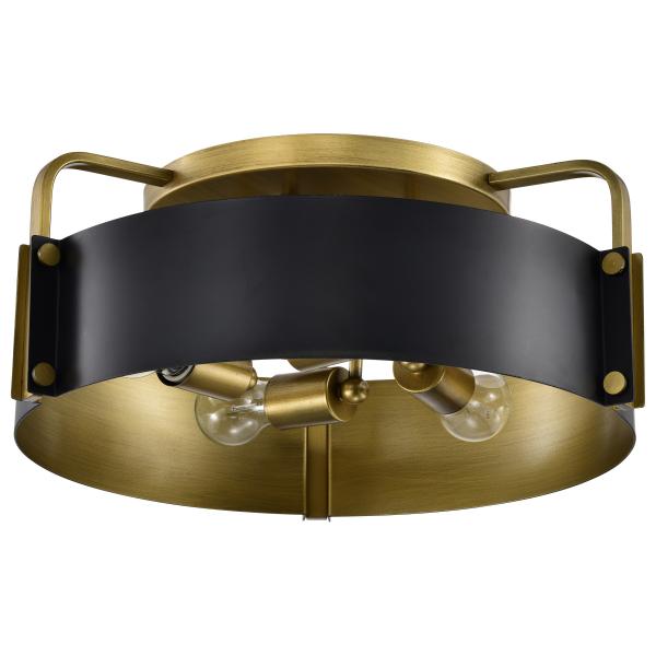 Altos 4 Light Semi Flush - Matte Black and Natural Brass Finish