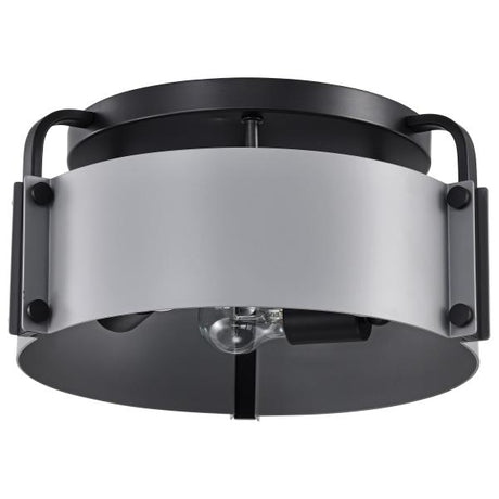 Altos 3 Light Semi Flush - 14 Inches - Gray and Matte Black Finish