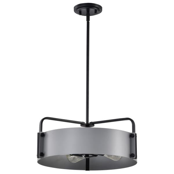 Altos 4 Light Medium Pendant - Gray and Matte Black Finish