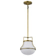 Valdora 1 Light Pendant - 10 Inches - Natural Brass Finish - White Opal Glass