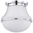 Valdora 1 Light Flush Mount - 10 Inches - Polished Nickel - White Opal Glass