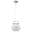 Valdora 1 Light Pendant - 10 Inches - Polished Nickel - White Opal Glass