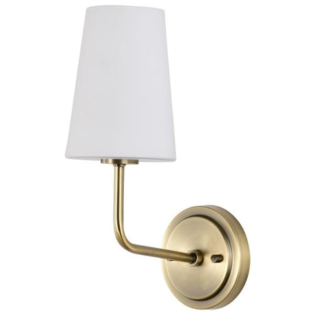 Cordello 1 Light Sconce - Vintage Brass Finish - Etched White Opal Glass