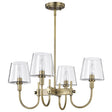 Brookside 4 Light Chandelier - Vintage Brass Finish - Clear Glass