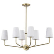 Cordello 6 Light Island Pendant - Vintage Brass Finish - Etched White Opal Glass