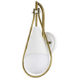 Admiral 1 Light Wall Sconce - Matte White and Natural Brass Finish - White Opal Glass