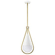 Admiral 1 Light Pendant - 10 Inches - Matte White and Natural Brass Finish - White Opal Glass