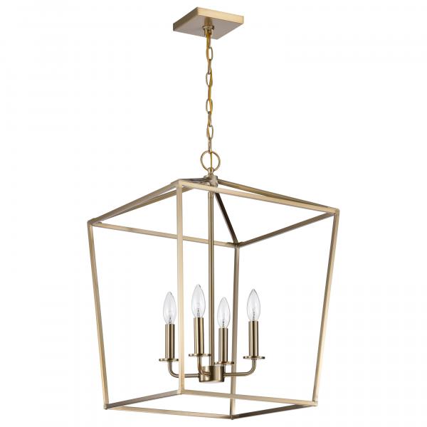 Emma 4 Light Small Pendant - Burnished Brass Finish