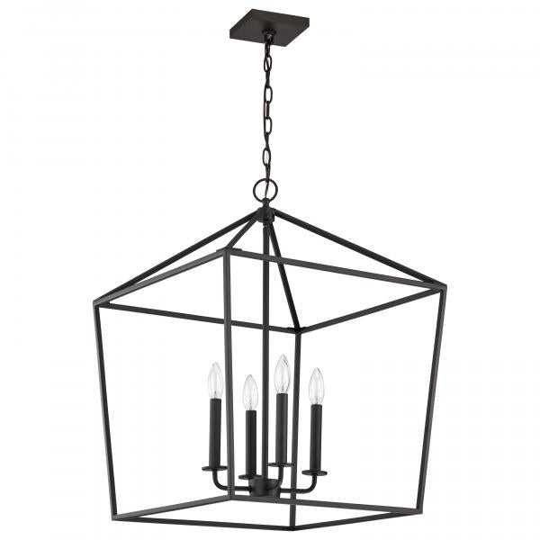 Emma 4 Light Small Pendant - Matte Black Finish