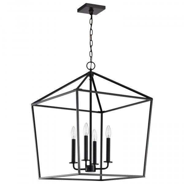 Emma 4 Light Large Pendant - Matte Black Finish