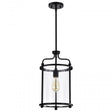 Yorktown 1 Light Pendant - Matte Black Finish - Clear Glass