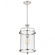 Yorktown 1 Light Pendant - Polished Nickel Finish - Clear Glass