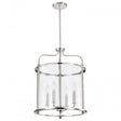 Yorktown 4 Light Pendant - Polished Nickel Finish - Clear Glass