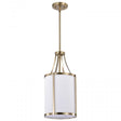 Easton 1 Light Pendant - Burnished Brass Finish - White Linen Shade