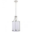 Easton 1 Light Pendant - Polished Nickel Finish - White Linen Shade