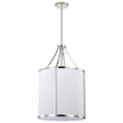 Easton 3 Light Pendant - Polished Nickel Finish - White Linen Shade