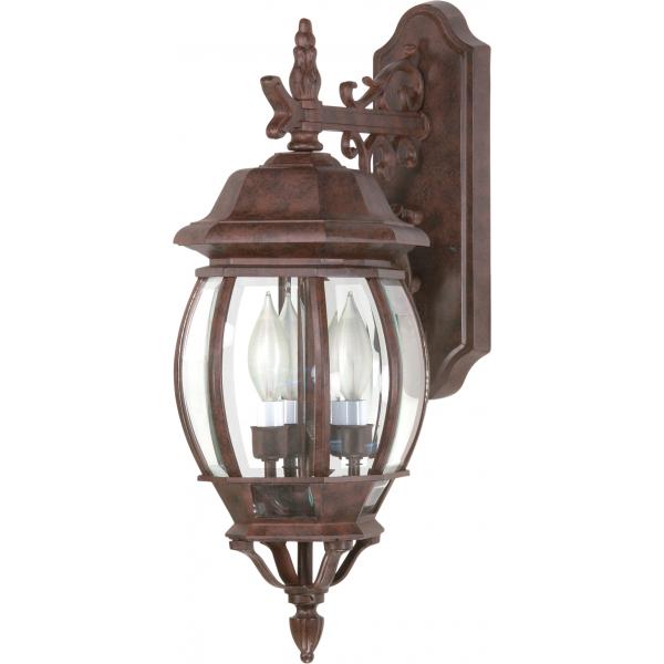 Central Park - 3 Light - 22 in. - Wall Lantern with Clear Beveled Glass