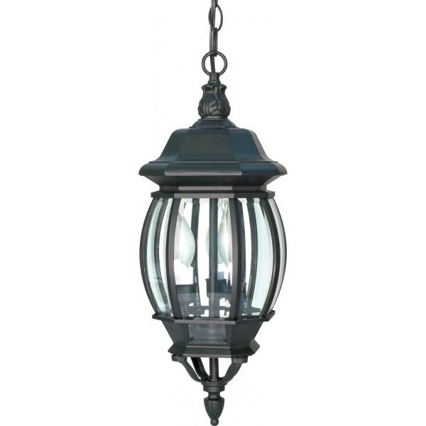 Central Park - 3 Light - 20 in. - Hanging Lantern with Clear Beveled Glass