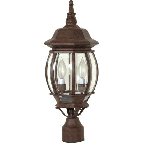 Central Park - 3 Light - 21 in. - Post Lantern with Clear Beveled Glass