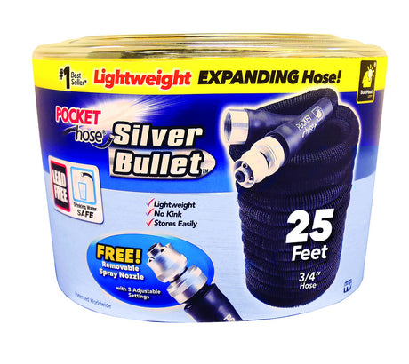 Pocket Hose Silver Bullet 3/4 in. D X 25 ft. L Expandable Lightweight Garden Hose