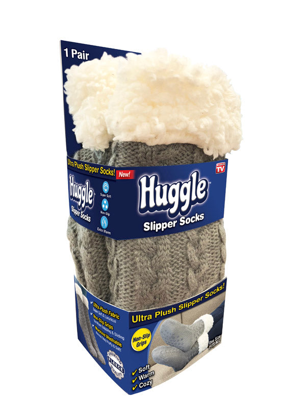 Huggle Slipper Socks Gray