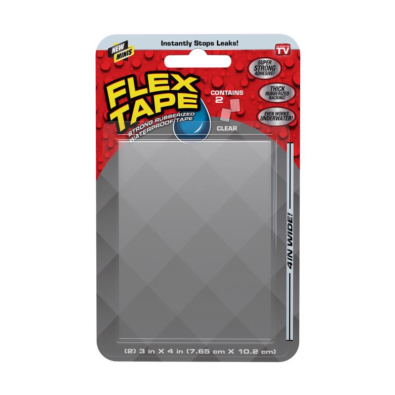 Flex Seal Family of Products Flex Tape MINI 3 in. W X 4 in. L Clear Waterproof Repair Tape