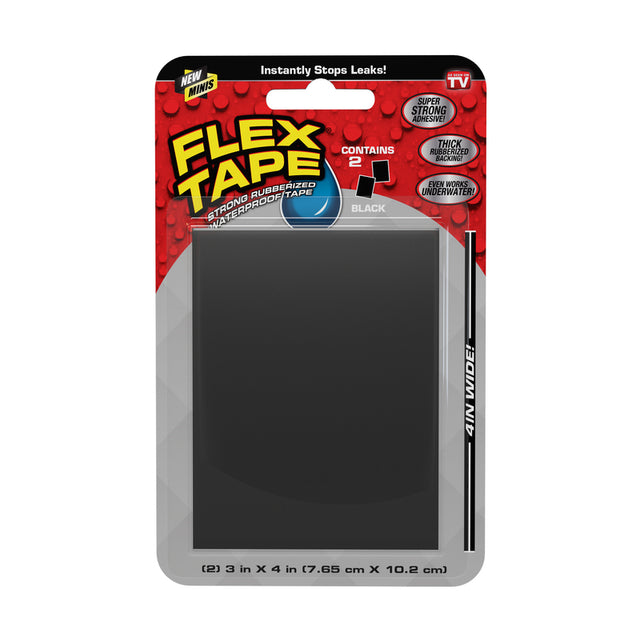 Flex Seal Family of Products Flex Tape MINI 3 in. W X 4 in. L Black Waterproof Repair Tape