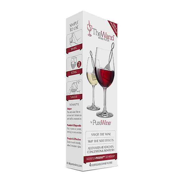 PureWine The Wand Silver Polypropylene Wine Filter