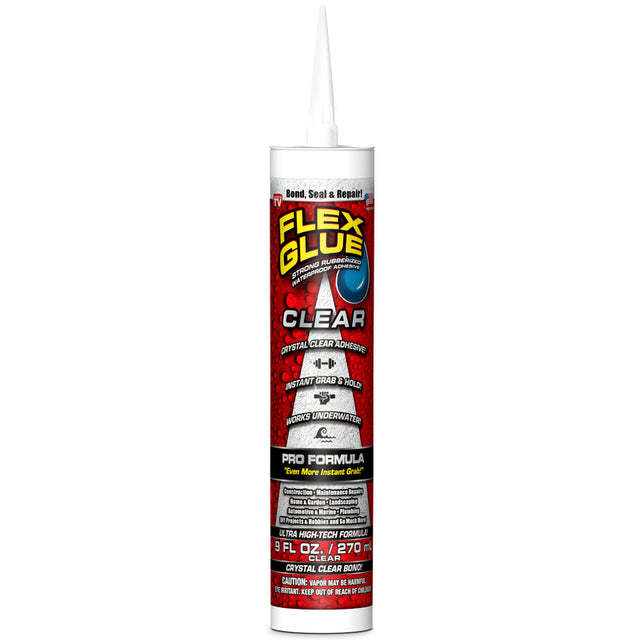 Flex Seal Family of Products Flex Glue Clear Rubberized Waterproof Adhesive 9 oz