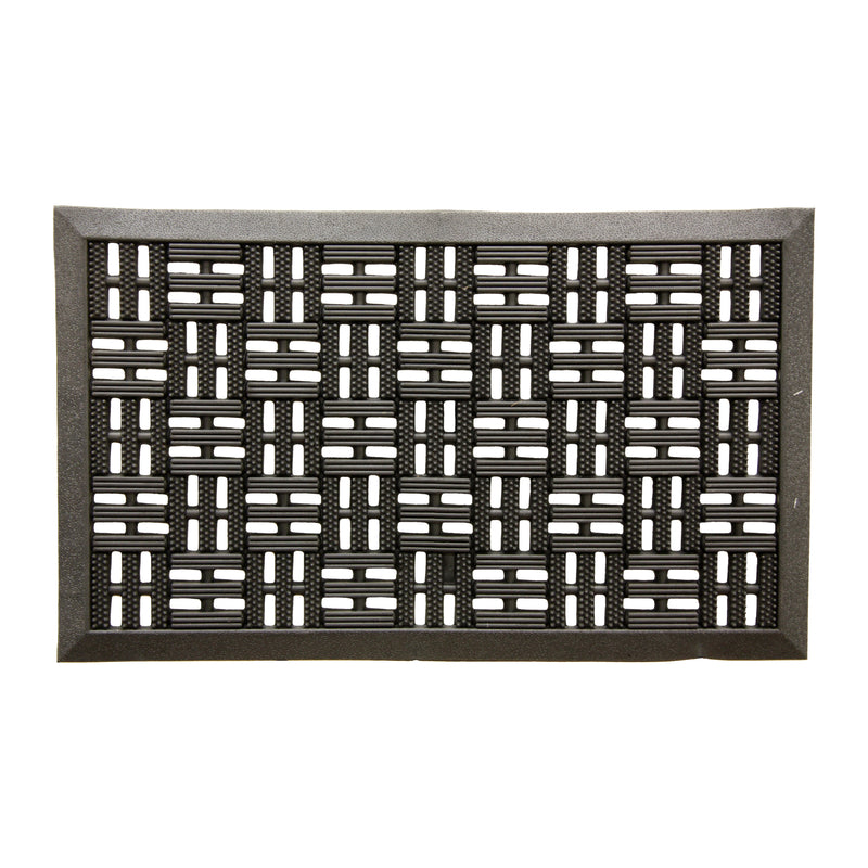 Sports Licensing Solutions 18 in. W X 30 in. L Black Trellis Scraper Rubber Door Mat