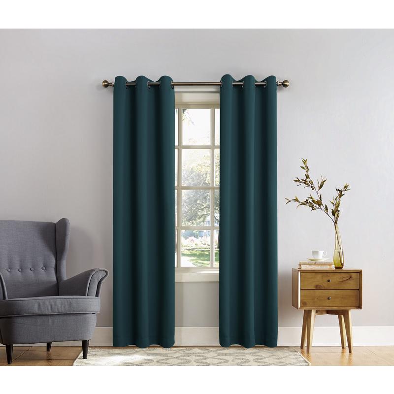 Sun Zero Norwich Green Blackout Curtains 80 in. W X 84 in. L